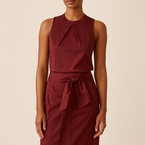 Etcetera Burgundy Sleeveless Dress